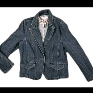 Nine & Co Jacket Womens 14 Blue Denim Weekend Stretch